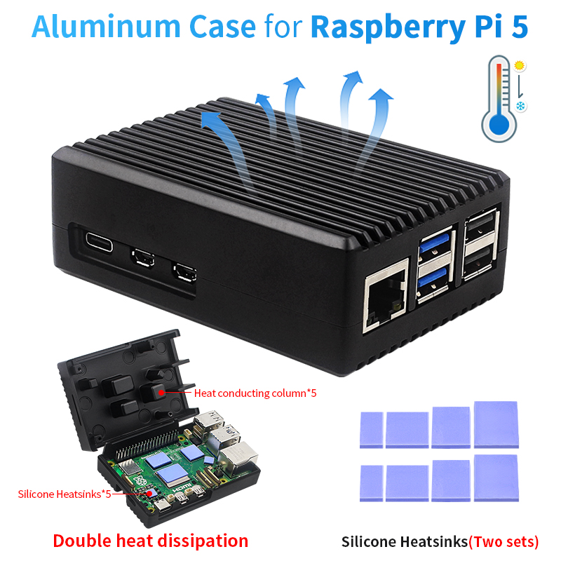 Radxa Rock 5B 16Gb - Boîtier en alliage pour Raspberry Pi