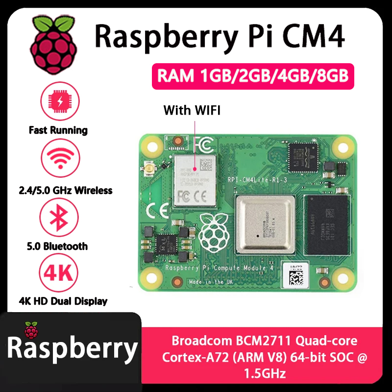 Raspberry Pi CM4 1GB/2GB/4GB/8 - Compute Module 4 32Gb Wifi avis et prix